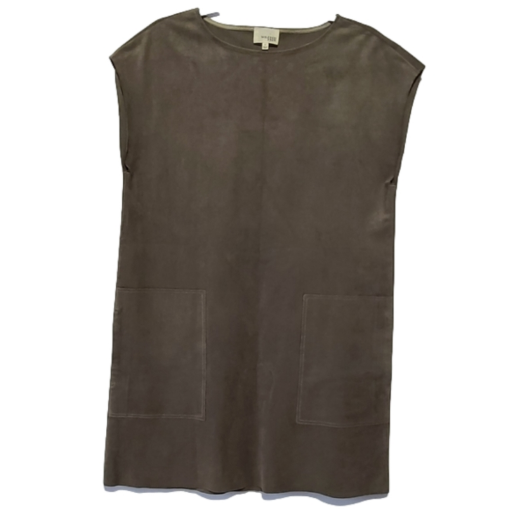 Wilfred Free Aritzia Brown Faux Suede Mini Dress Womens S Neutral